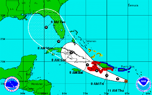 Tormenta Isaac cruzó Antillas Menores y se dirige hacia la Florida